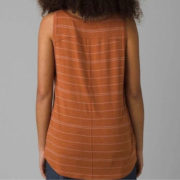 NWT Prana Foundation Scoop Neck Tank in Copper Heather Stripe - Size Small - Picture 8 of 8